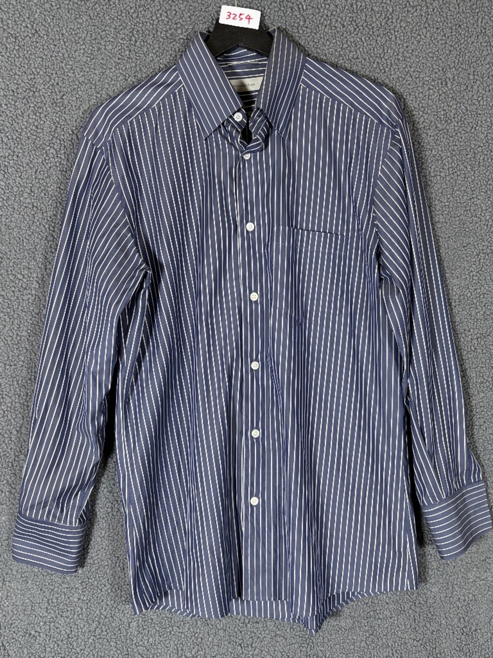 Ermenegildo Zegna Striped Button Down Long Sleeve Shirt - Men's Size M - Blue